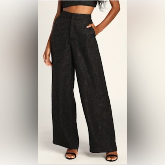 Lulus Pants - Lulu's Classic Black Wide Leg Pants